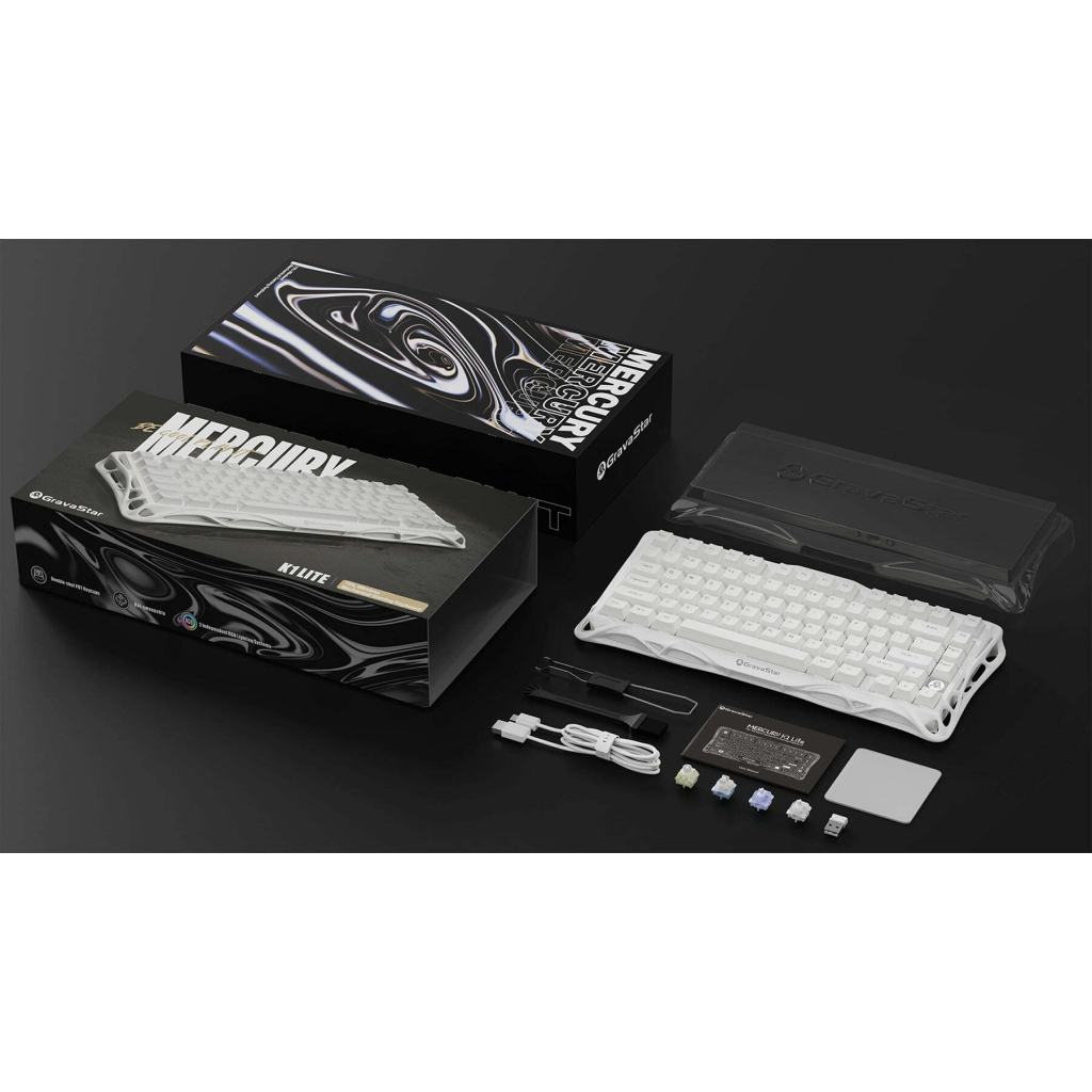 Клавіатура GravaStar Mercury K1 Lite Wireless/Bluetooth/USB UA White (GSK1LITE_WHT) - зображення 5