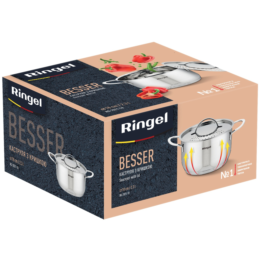 Каструля Ringel Besser з кришкою 2,3 л (RG-2021-18) - зображення 7