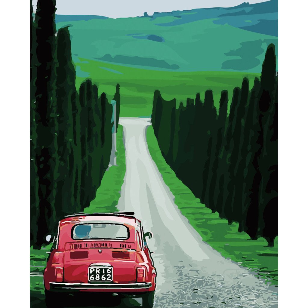 Картина по номерам Strateg Дорогою у ретро часи 40х50 см (SY6071) - зображення 1