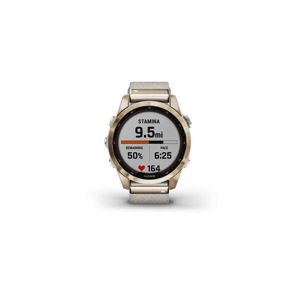 Смарт-годинник Garmin fenix 7S, Sapph Sol, Cream Gold Ti w/ Cream Nylon, GPS (010-02539-39) - зображення 6