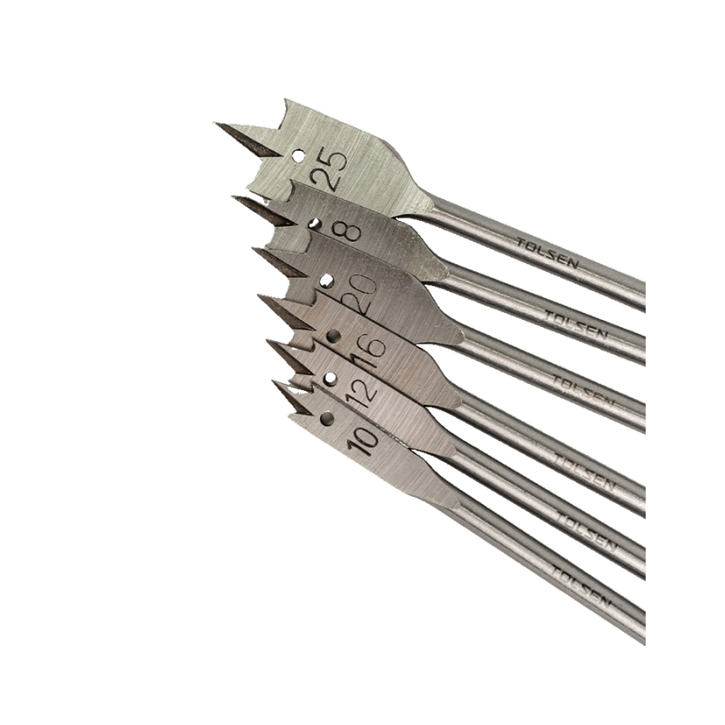 Набір свердл Tolsen пласких по дереву 6 шт 10, 12, 16, 18, 20, 25мм (75655) - зображення 7