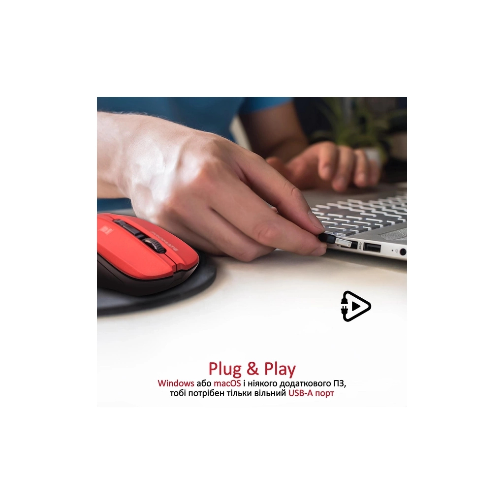 Мишка Promate Contour Wireless Red (contour.red) - зображення 5