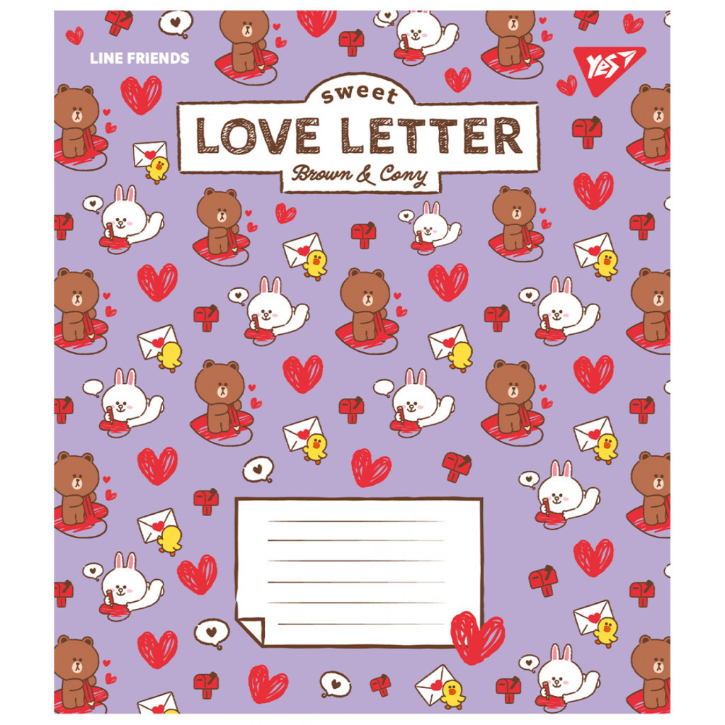 Зошит Yes Line Friends. Love letter 12 аркушів коса лінія (766934) - зображення 5