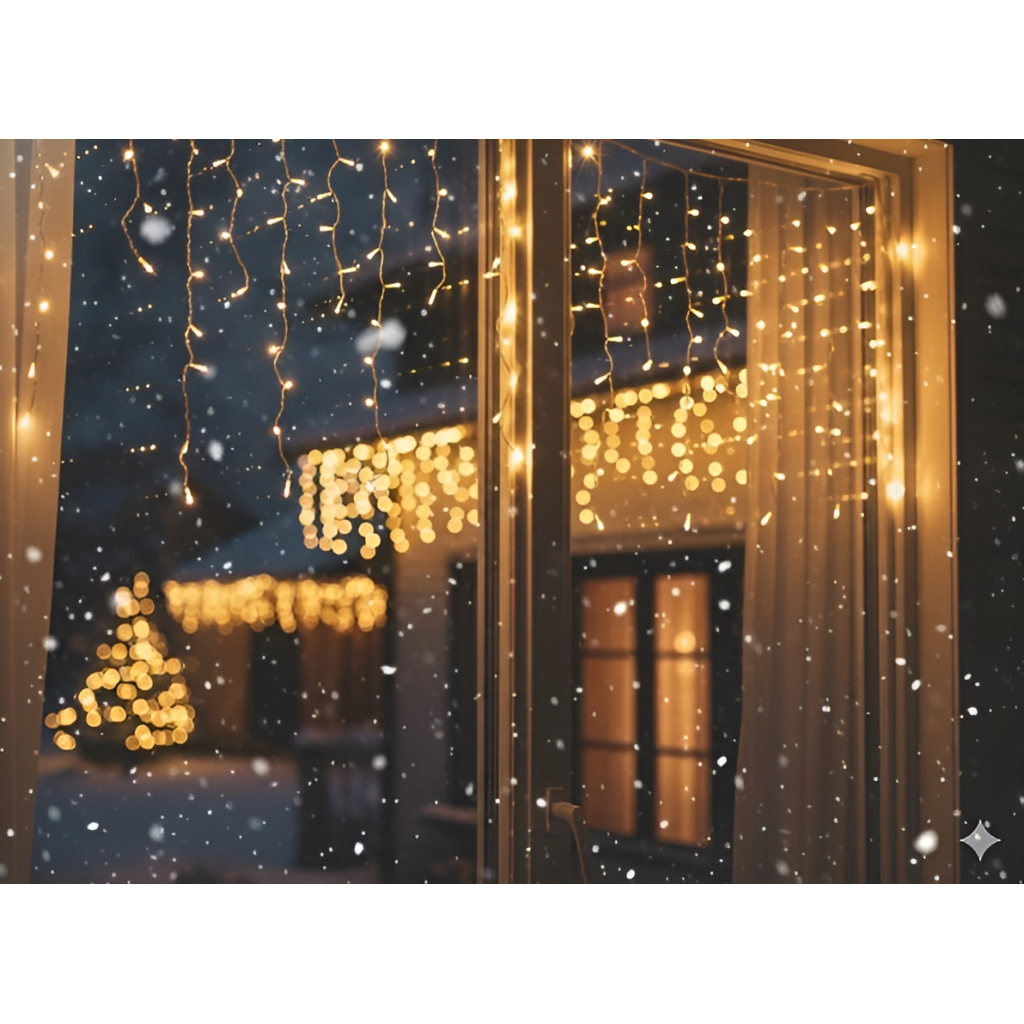 Гірлянда Chomik Бахрома 300 LED 12 м, теплий білий, IP44, від мережі (5900779879843) - зображення 4