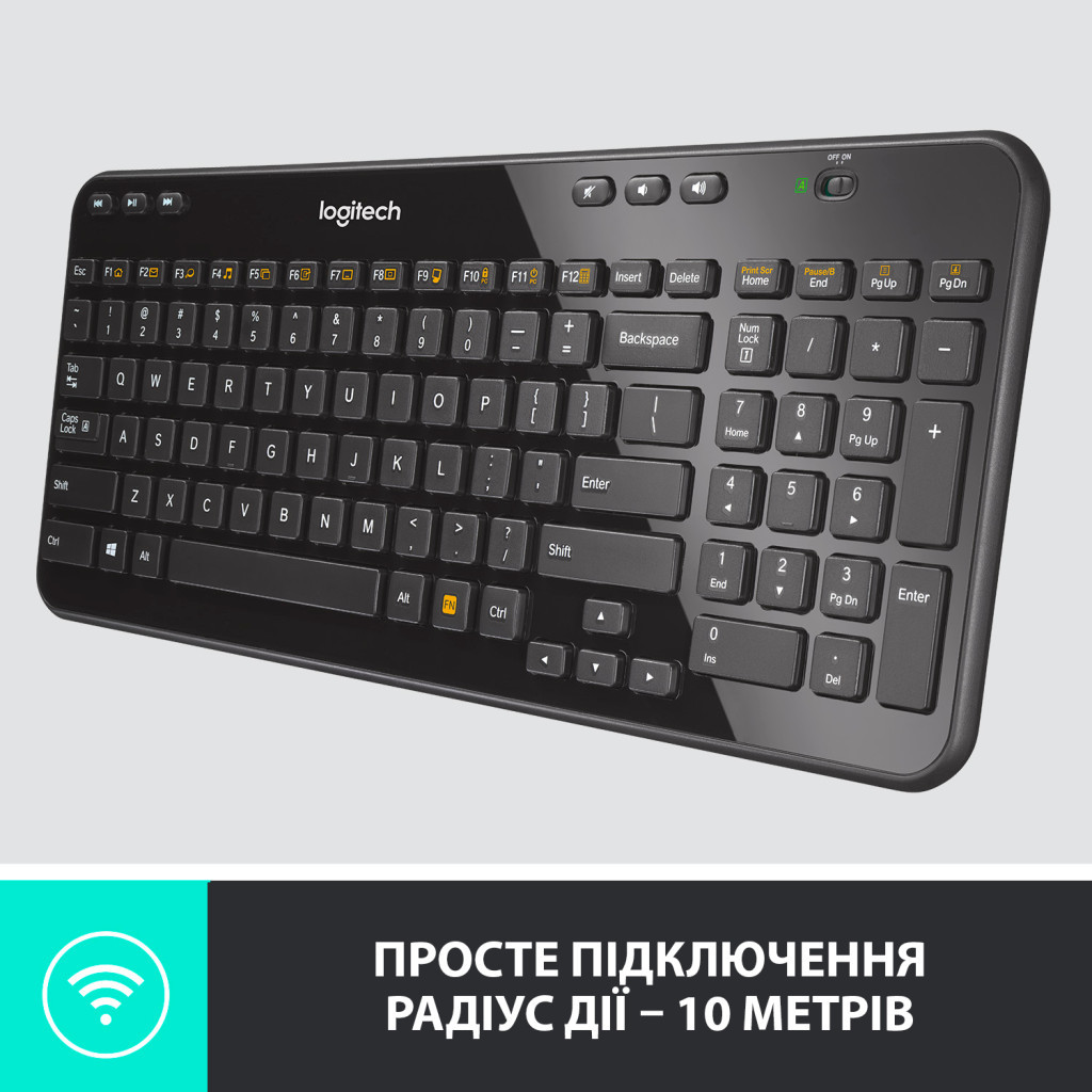 Клавіатура Logitech K360 Wireless UA Black (920-003080) - зображення 4