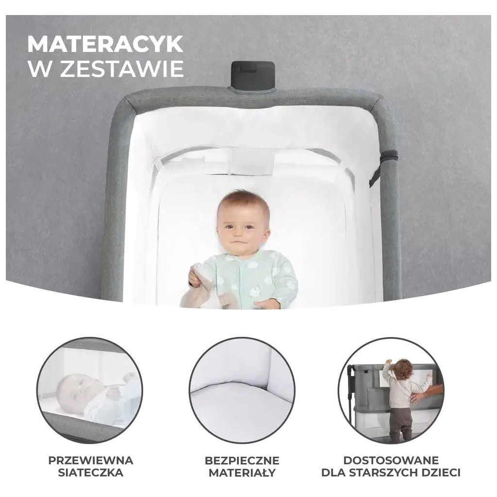 Ліжечко Kinderkraft Приставне ліжечко-люлька Neste Grow Beige (5902533923014) - зображення 8