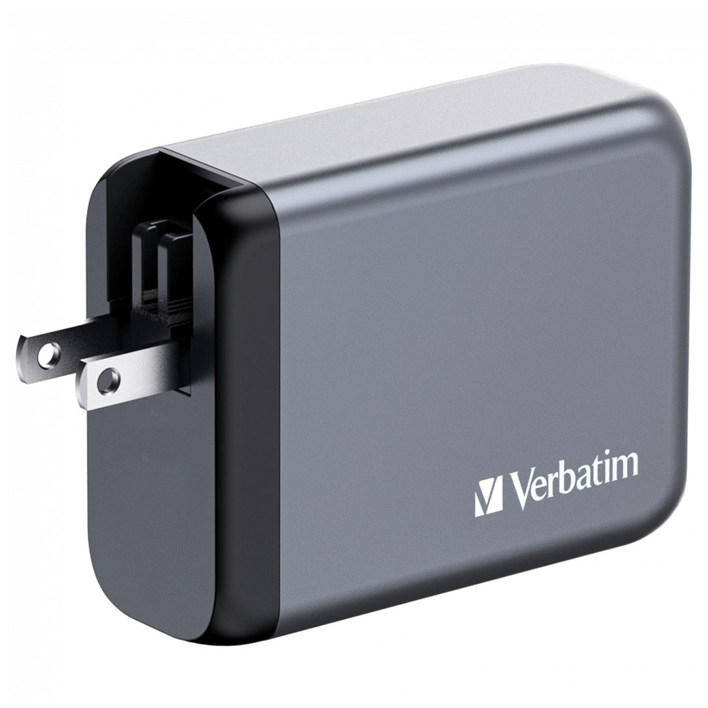 Зарядний пристрій Verbatim GaN 100 W 4 ports (2xUSB-C-100 W,USB-C 65 W /USB-A -3.0) (32202) - зображення 3