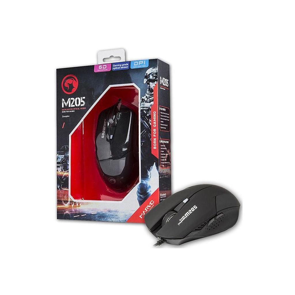 Мишка Marvo M205BK USB Black (M205BK) - зображення 4