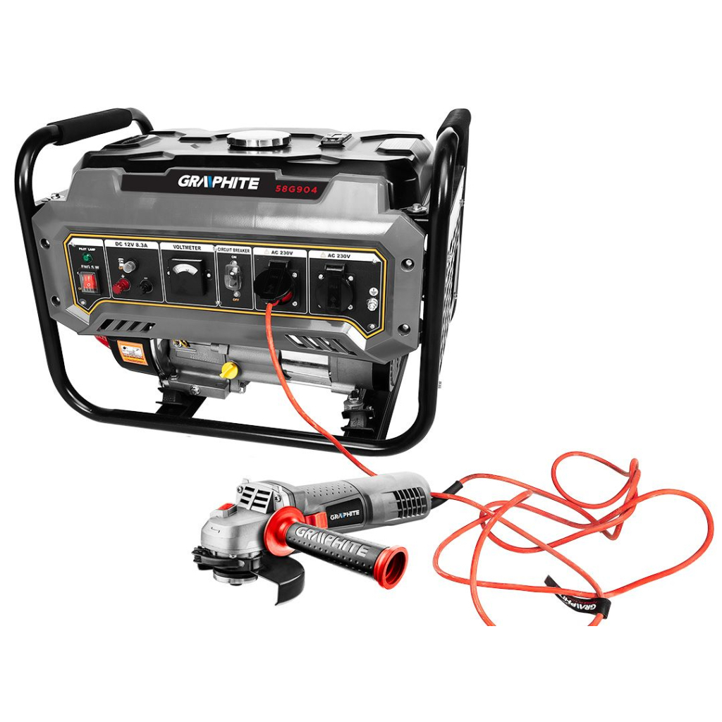 Генератор Graphite 230V (1 фаза), 2/2.2kW, ручний старт, AVR, 40кг (58G904) - зображення 7
