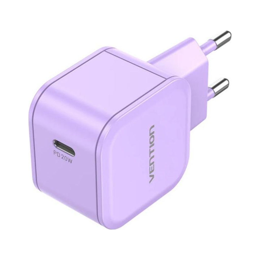 Зарядний пристрій Vention 1xUSB-C 20W PD3.0/QC3.0 Purple (FEJV0-EU) - зображення 1