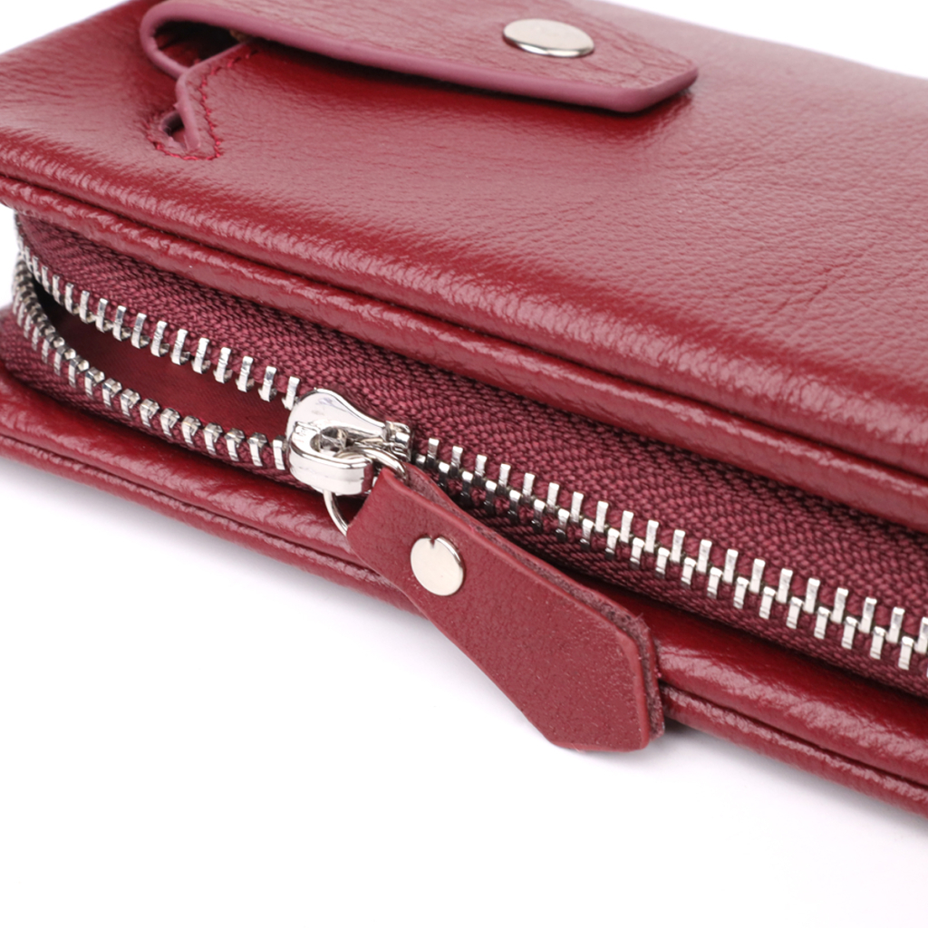 Гаманець ST Leather Шкіряний з відділенням під телефон Бордовий (23102) - зображення 7