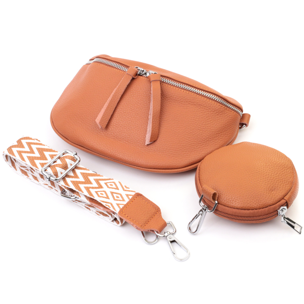 Сумка Vintage Шкіряна жіноча через плече з міні гаманцем Руда (22665) - зображення 7