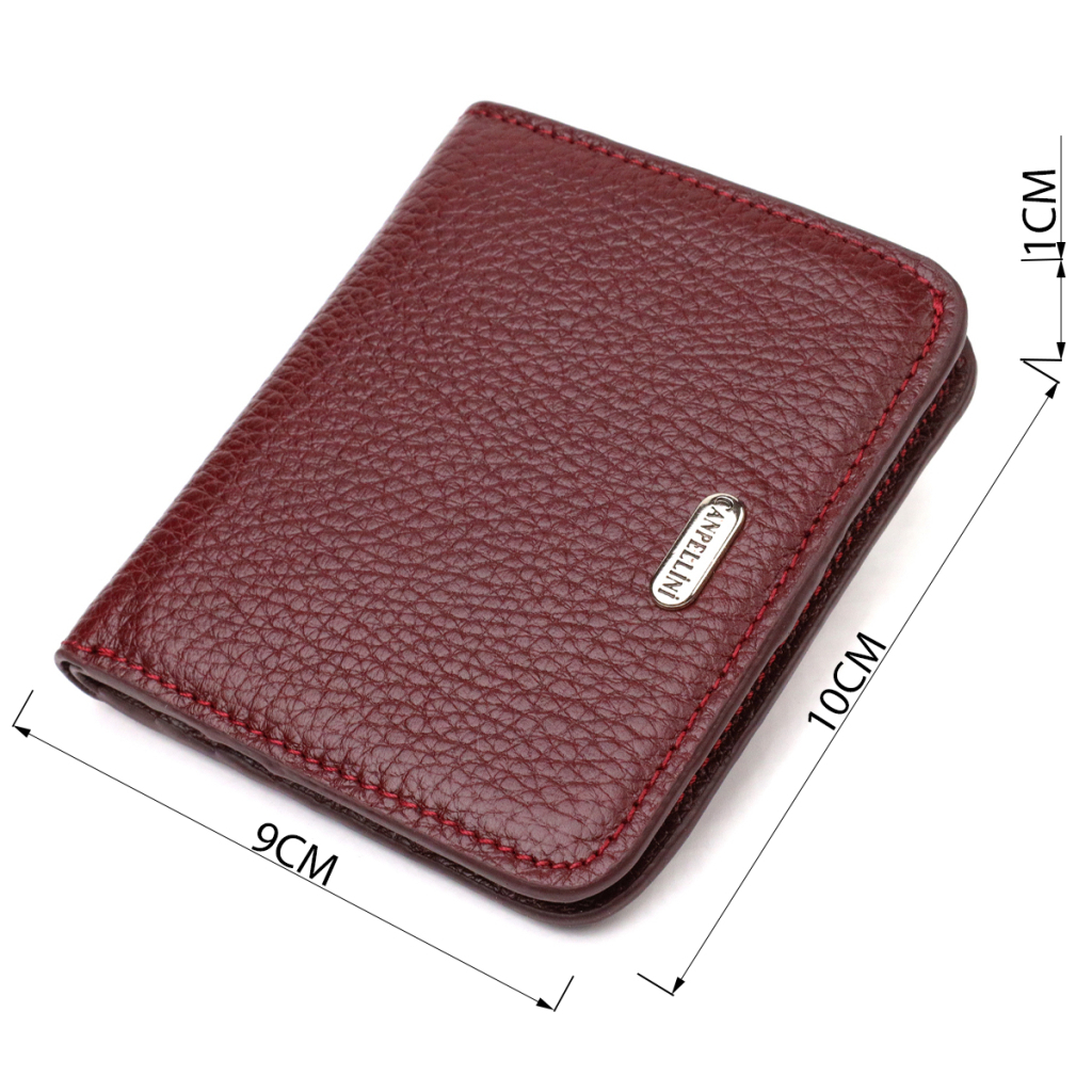 Гаманець Canpellini З натуральної шкіри флотар Бордовий (21802) - зображення 3