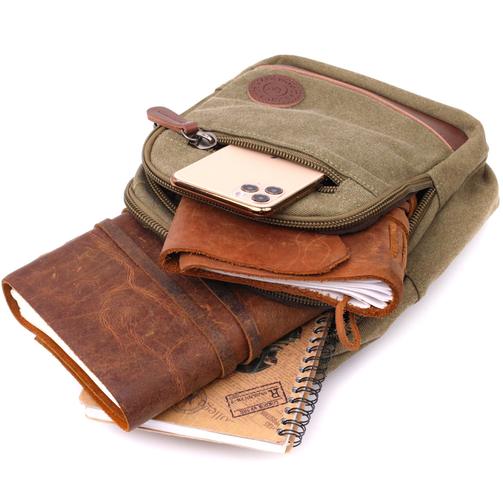 Сумка Vintage Через плече з ущільненою спинкою Оливкова (22174) - зображення 8