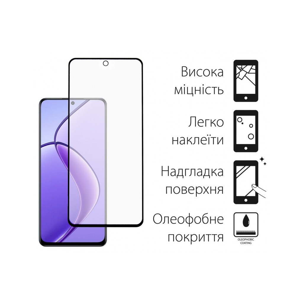 Скло захисне Dengos Full Glue Realme 12 5G (black) (TGFG-356) - зображення 2