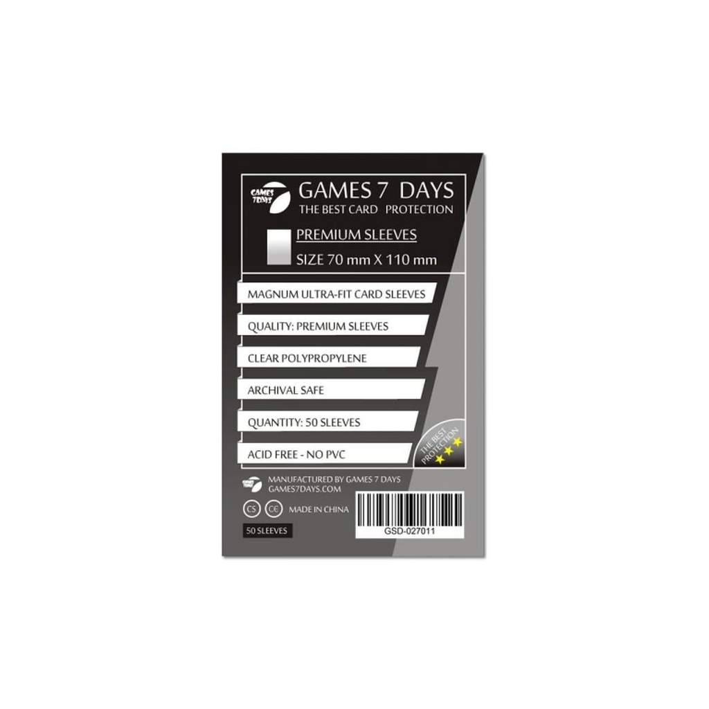 Протектор для карт Games 7 Days 70 х 110 мм, Magnum Ultra-Fit, 50 шт (PREMIUM) (GSD-027011) - зображення 1