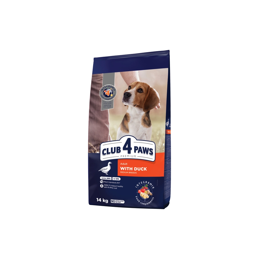 Сухий корм для собак Club 4 Paws Преміум Для середніх порід З качкою 14 кг (4820269143043) - зображення 1