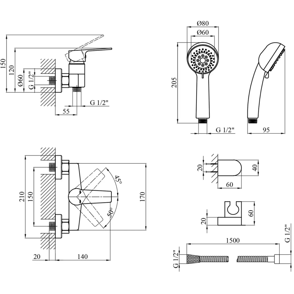 Душовий гарнітур Kroner Hagen-C050 (CV032256) - picture 8