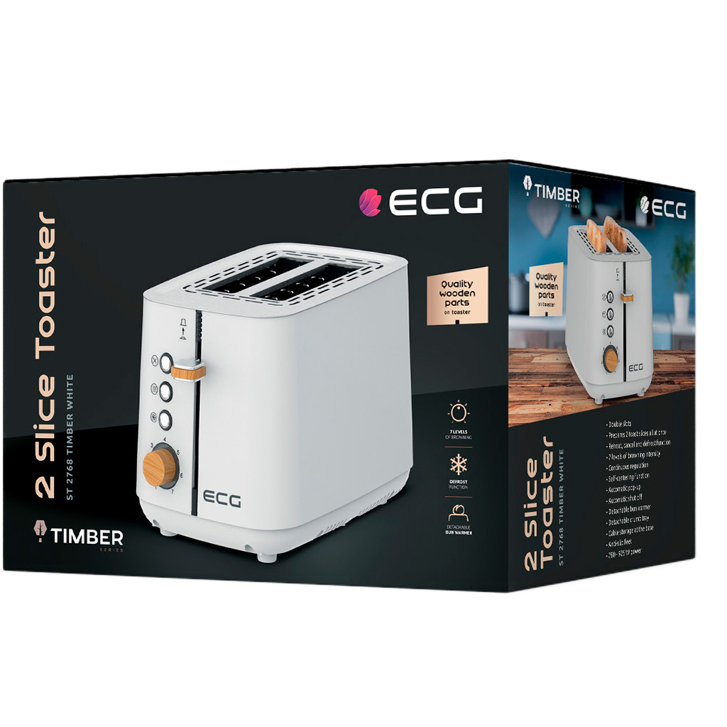 Тостер ECG ST 2768 Timber White - изображение 9