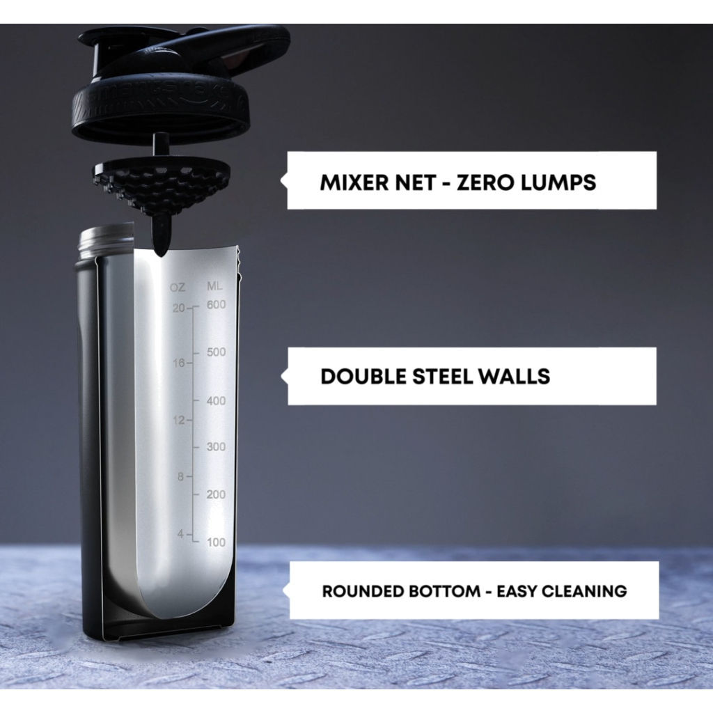 Шейкер спортивний SmartShake Insulated Steel 750ml Black (11152001) - зображення 6