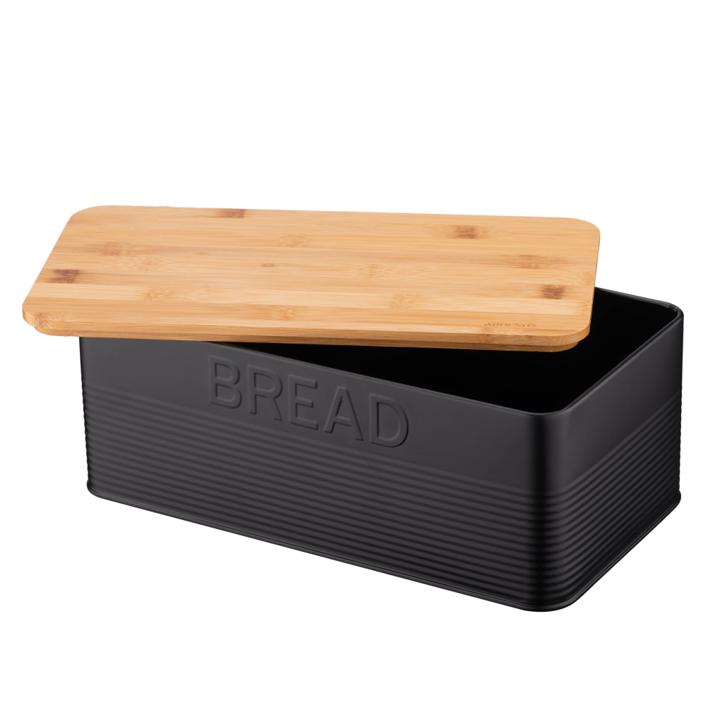 Хлібниця Ardesto Midori 33х18х12см, метал, бамбук, чорний (AR0912BB) - зображення 4