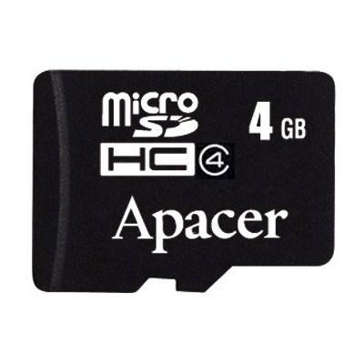 Карта пам'яті Apacer 4Gb microSDHC class 4 (AP4GMCSH4-RA) - зображення 1