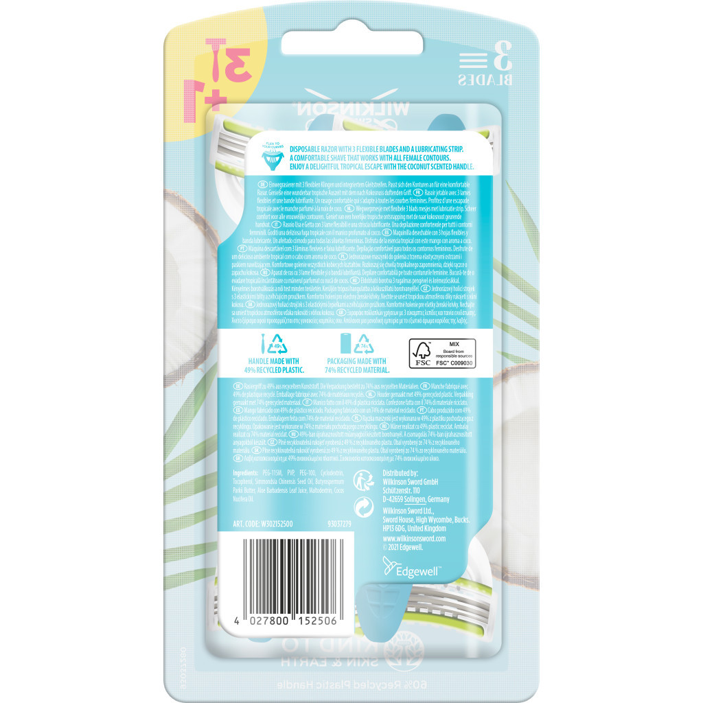 Бритва Wilkinson Sword Xtreme3 Comfort Coconut Delight 4 шт. (4027800152506) - зображення 2