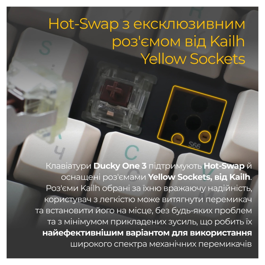 Клавіатура Ducky One 3 TKL Cherry MX Speed Silver UA USB Cream (DKON2187-PUAPXМAEGGC1) - зображення 12