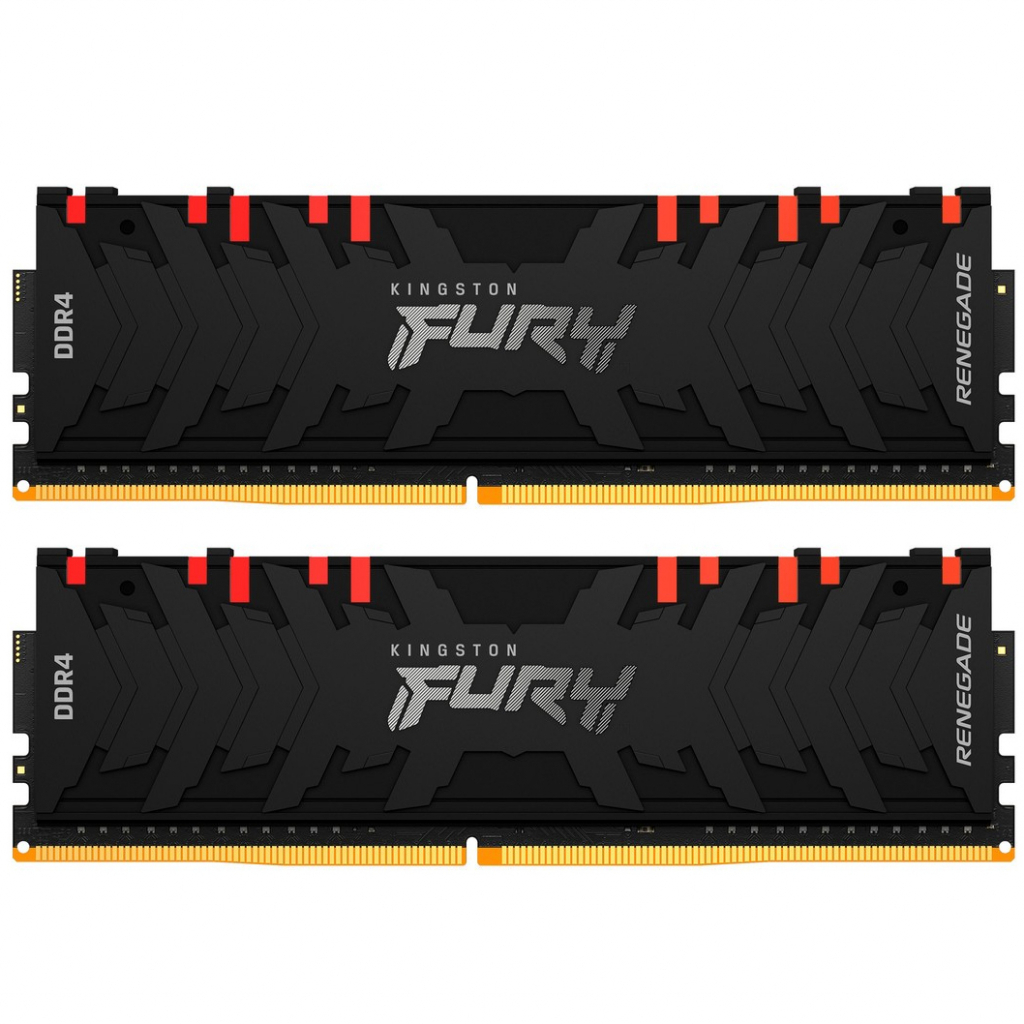 Модуль пам'яті для комп'ютера DDR4 16GB (2x8GB) 4000 MHz Renegade RGB Black Kingston Fury (ex.HyperX) (KF440C19RBAK2/16) - изображение 1