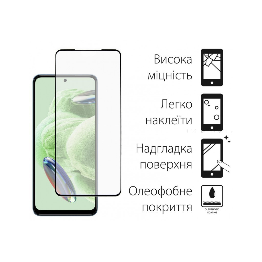 Скло захисне Dengos Full Glue Xiaomi Redmi Note 12 5G (black) (TGFG-308) - зображення 2