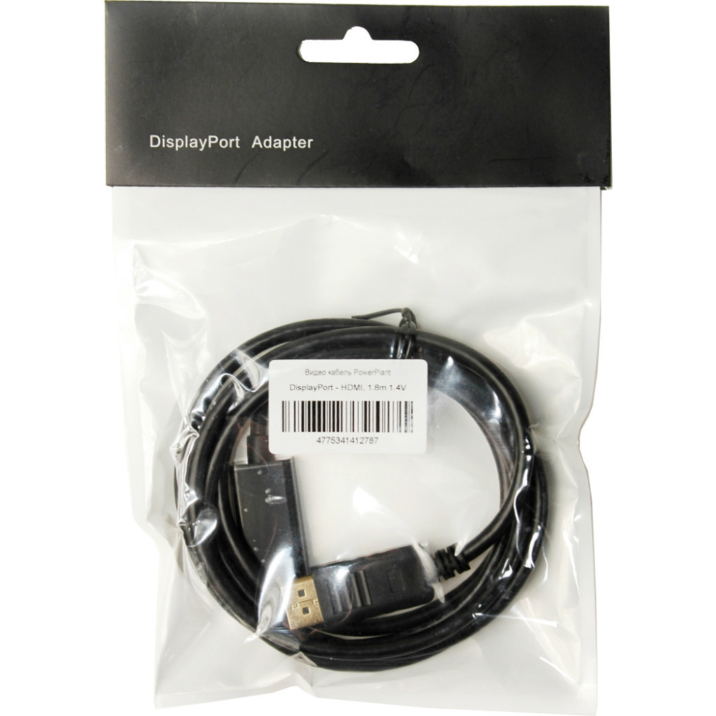 Кабель мультимедійний Display Port to HDMI 1.8m PowerPlant (KD00AS1278) - зображення 3