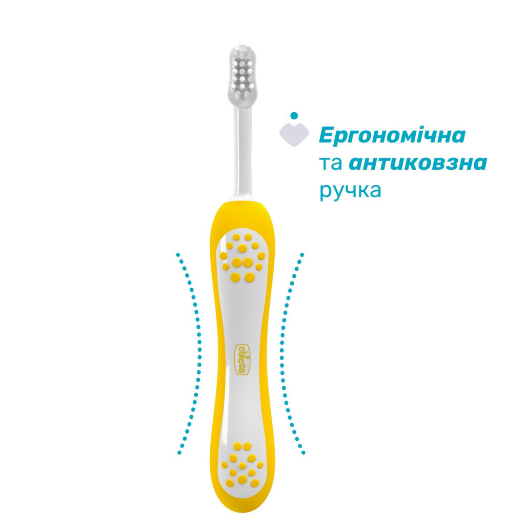 Дитяча зубна щітка Chicco для перших зубів, 6-36 міс., 2 шт. (8058664174713) (12082.11) - зображення 2