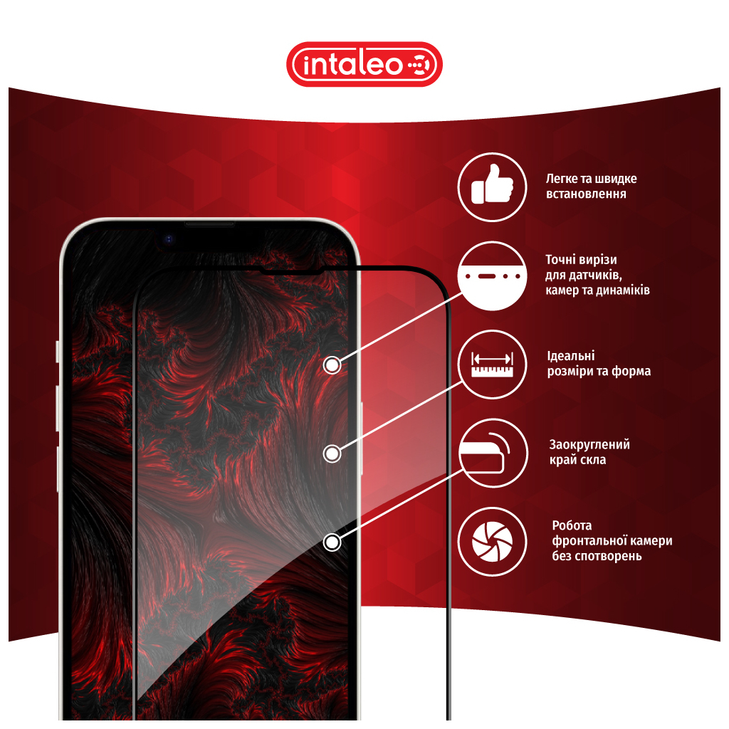 Скло захисне Intaleo Full Glue Apple iPhone 16E Black (1283126614316) - зображення 3