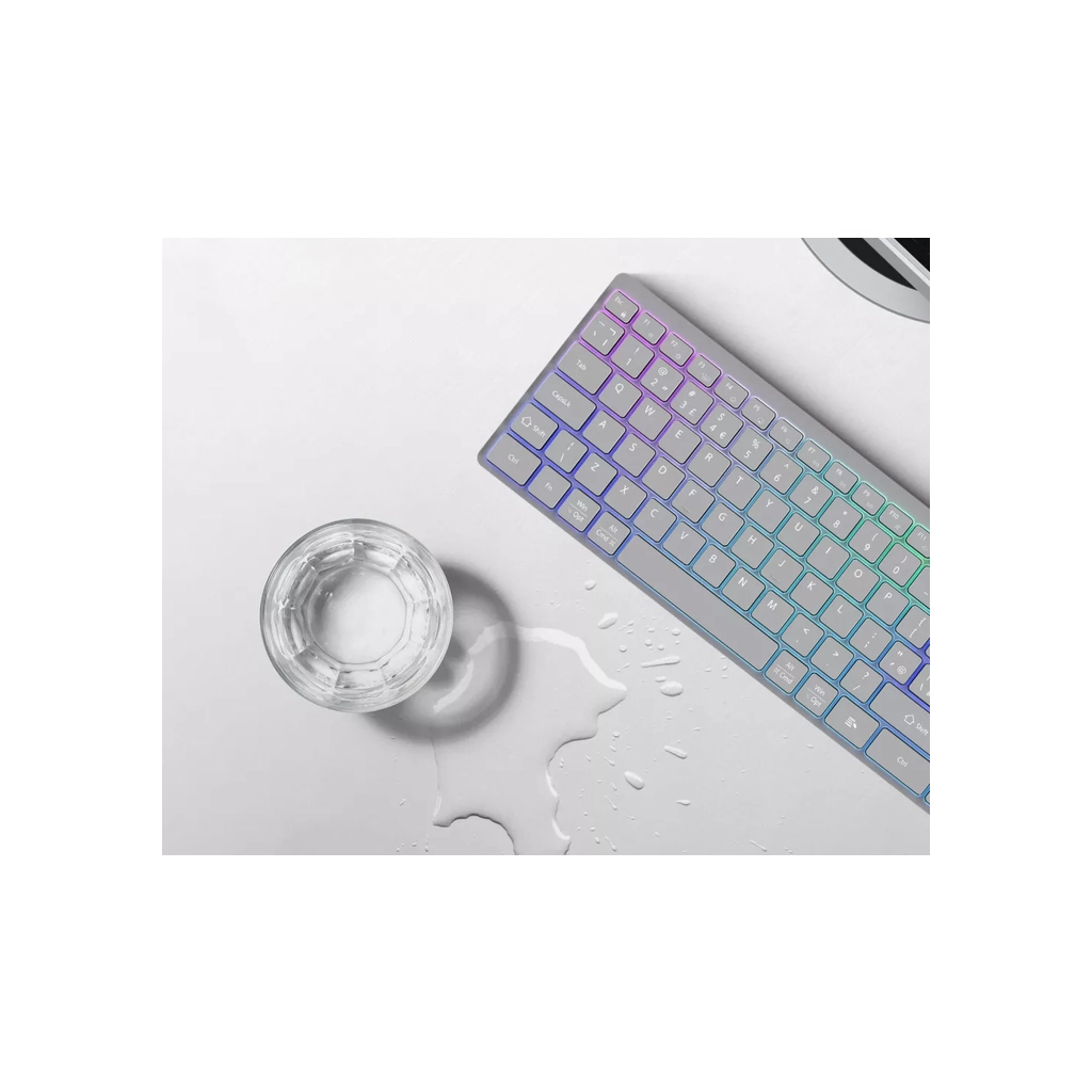 Клавіатура Canyon HKB-W11 Slim Dual Mode Wireless/Bluetooth RGB UA Grey (CNS-HBTK11G) - зображення 6