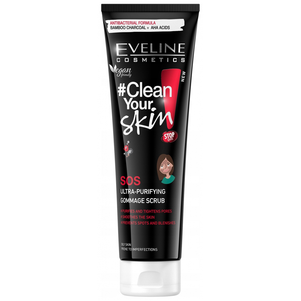 Скраб для обличчя Eveline Cosmetics Clean Your Skin SOS ультраочисний пілінг-скатка 100 мл (5901761994056) - изображение 1