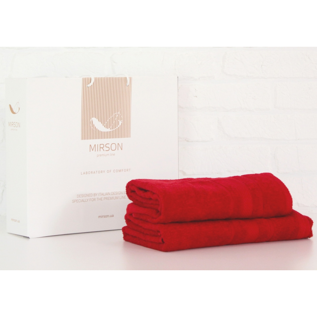Рушник MirSon набір банний 5070 Elite SoftNess Bordo 50х90, 70х140 (2200003183085) - зображення 1