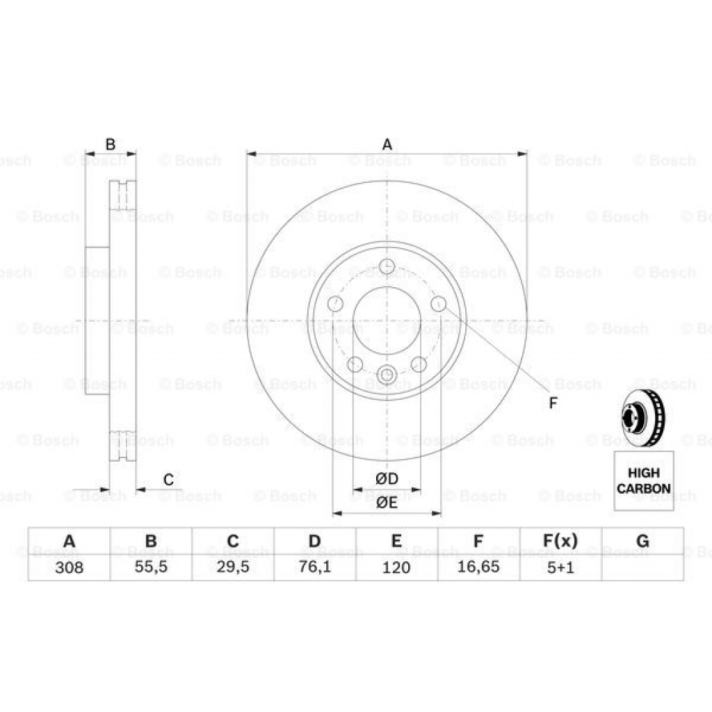 Гальмівний диск Bosch 0 986 479 211 - зображення 5