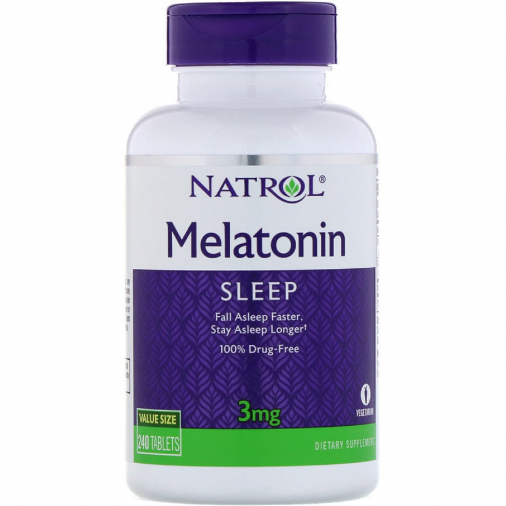 Амінокислота Natrol Мелатонін, Melatonin, 3 мг, 240 таблеток (NTL-16068) - зображення 1