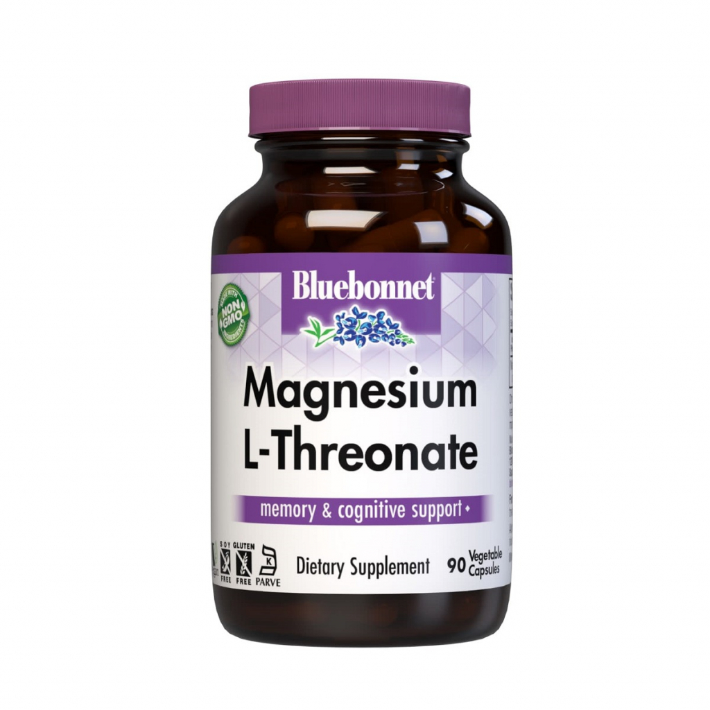 Амінокислота Bluebonnet Nutrition L-Треонат Магнію, Magnesium L-Threonate, 90 вегетаріанських (BLB0750) - зображення 1