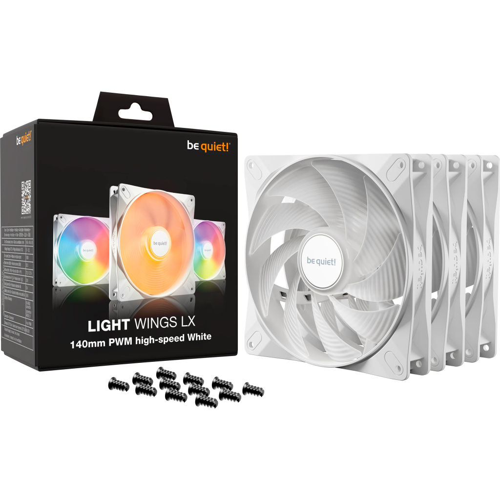 Кулер до корпусу Be quiet! LIGHT WINGS LX 140mm PWM high-speed білий (BL131) - зображення 5