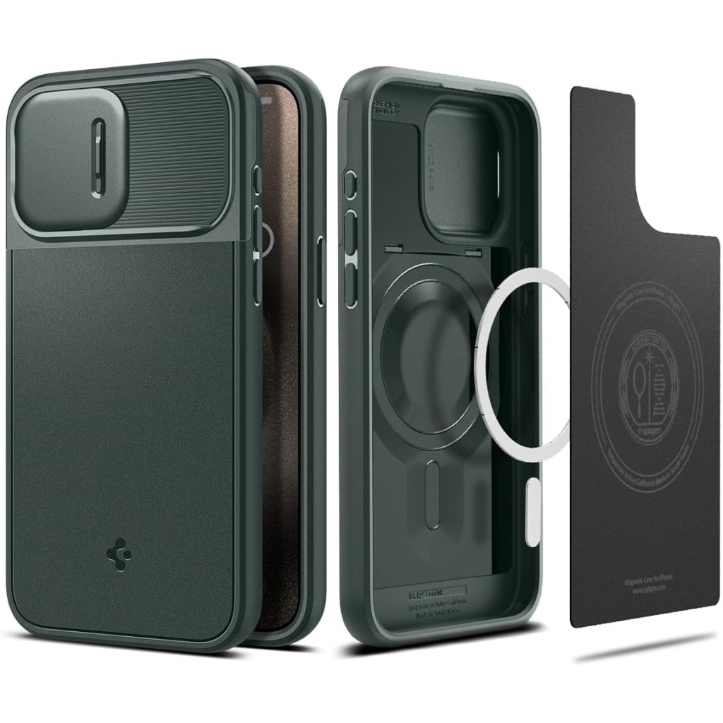 Чохол до мобільного телефона Spigen Apple iPhone 15 Pro Optik Armor MagFit Abyss Green (ACS06739) - изображение 5