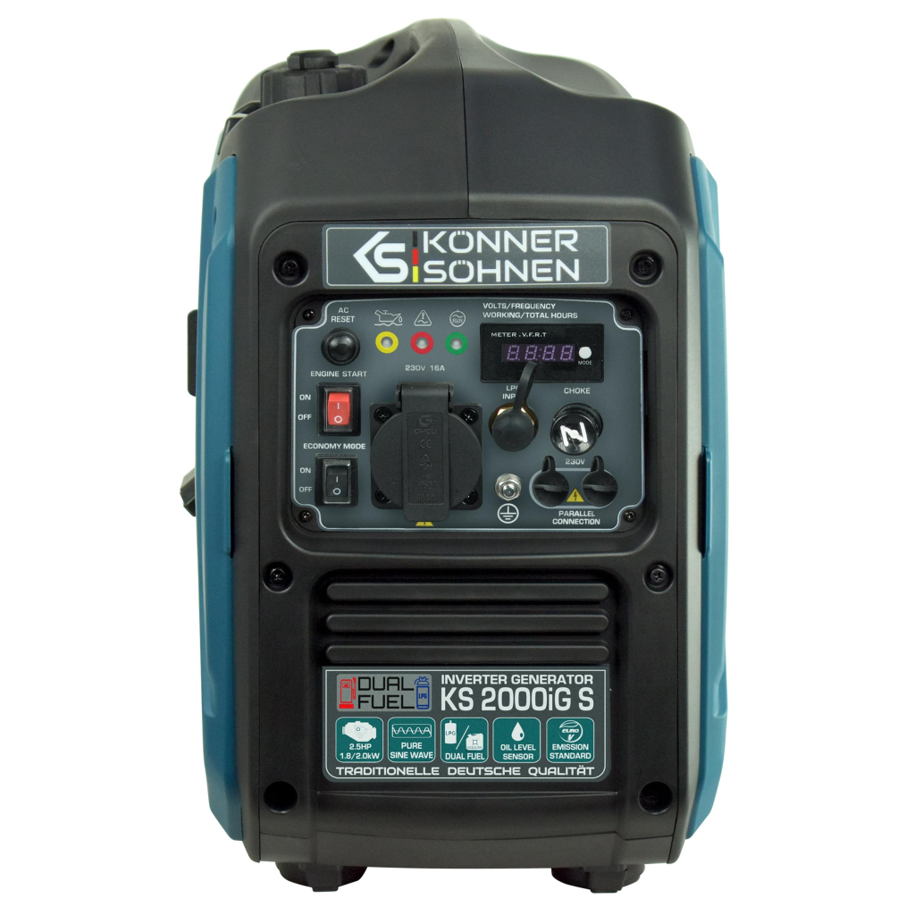 Генератор Konner&Sohnen газо-бензиновий інверторний KS 2000iG S, 230В, 2.0kW, ручний запуск, 19кг (KS2000IGS) - зображення 3