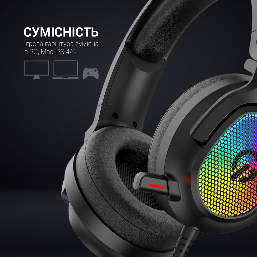 Навушники GamePro HS1300 RGB 7.1 Black (HS1300) - зображення 9
