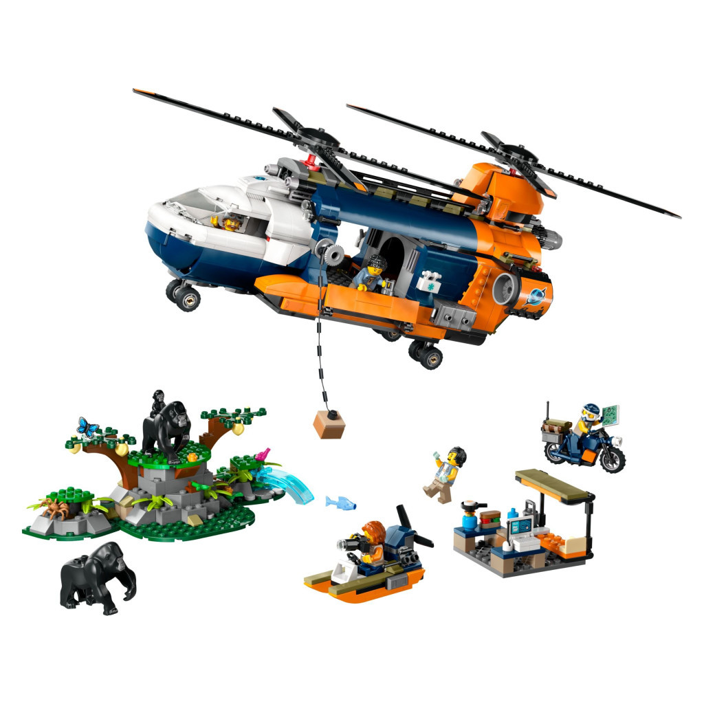 Конструктор LEGO City Вертоліт у базовому таборі для дослідження джунглів (60437) - зображення 2