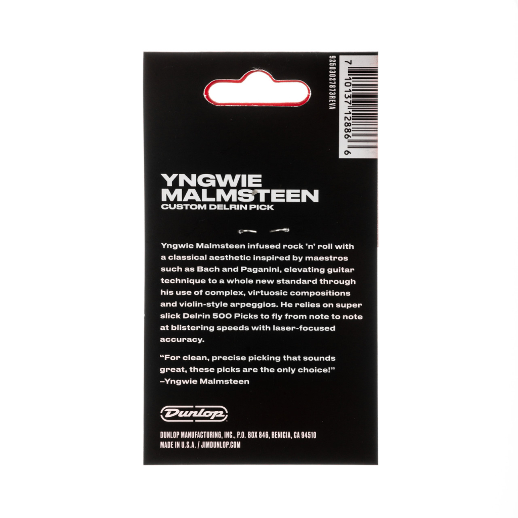 Медіатор Jim Dunlop Yngwie Malmsteen 1.14mm 6 шт. (YJMP03YL) - изображение 5