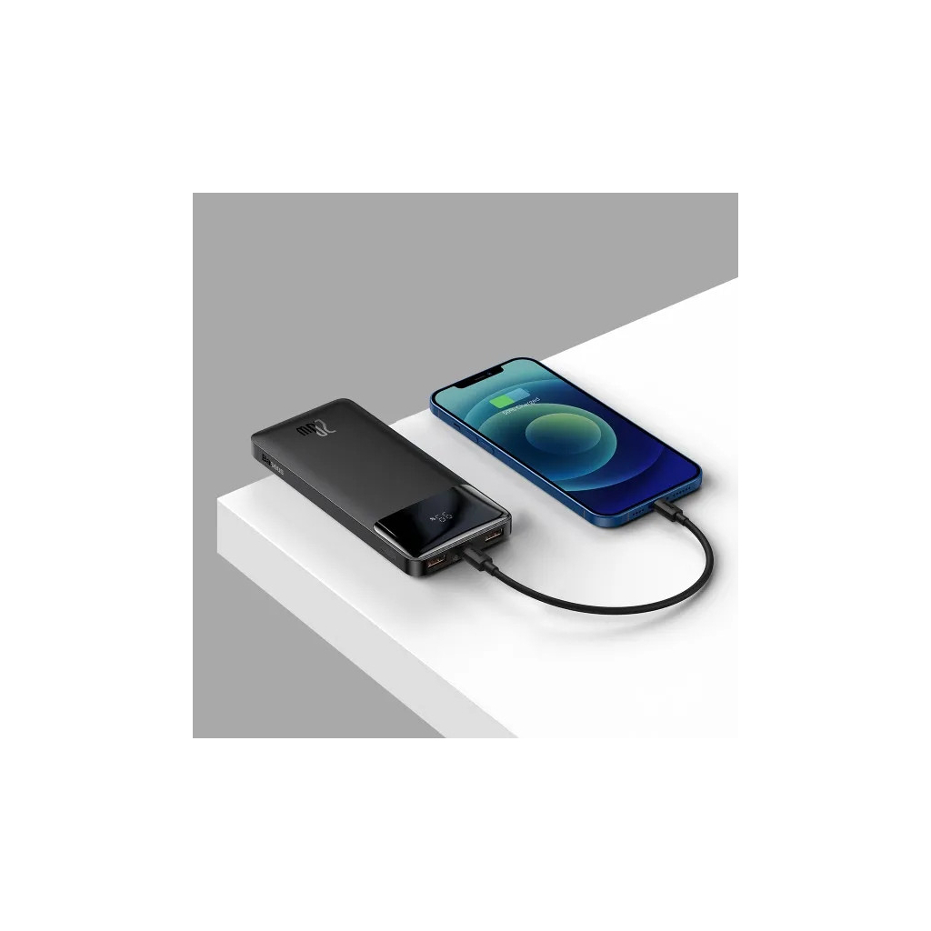 Батарея універсальна Baseus Bipow 10000mAh, 15W, MicroUSB, 2*USB, Type-C, black (PPBD050001) - зображення 6