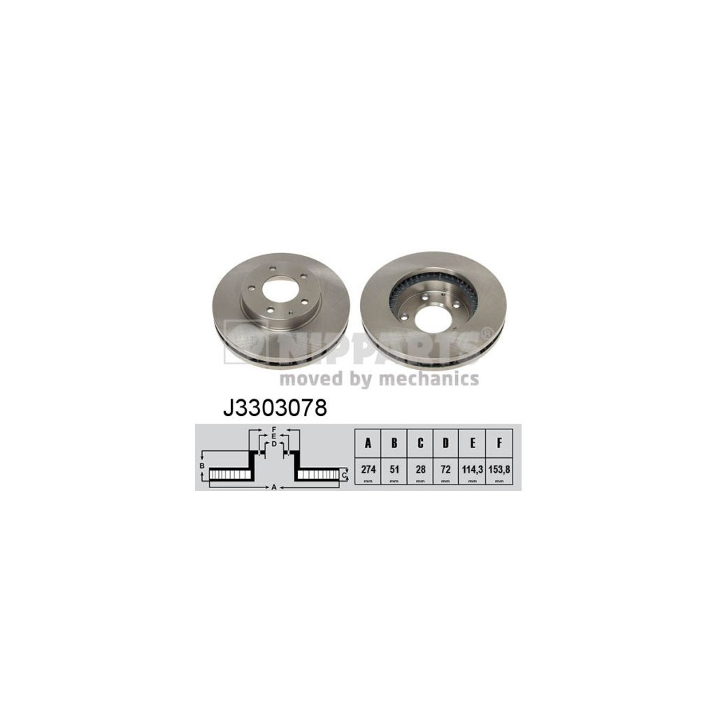 Гальмівний диск Nipparts J3303078 - зображення 1