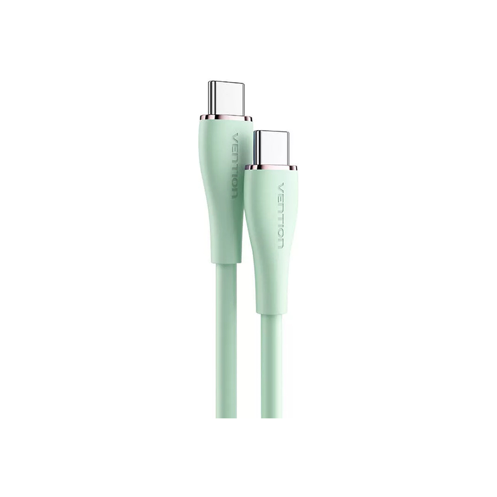 Дата кабель USB-C to USB-C 1.5m 100W Silicone Light Green VENTION (TAWGG) - зображення 1