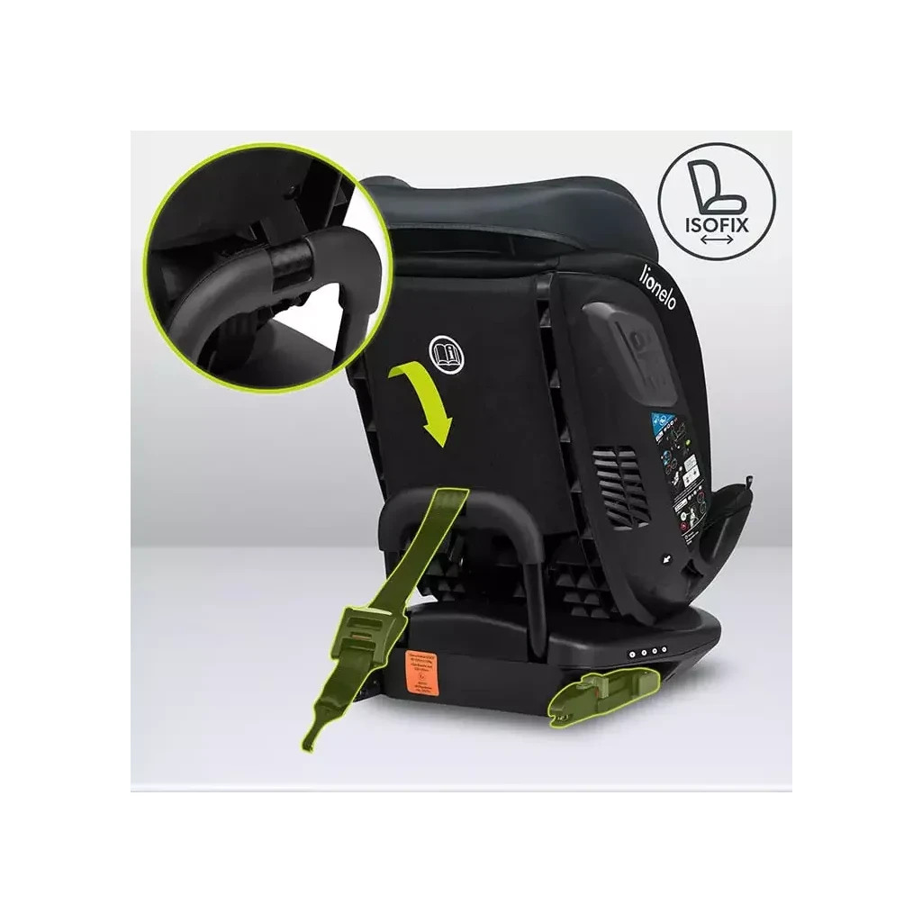 Автокрісло Lionelo Bastiaan RWF i-Size Grey Stone, чорно-сіре (LO-BASTIAAN RWF I-SIZE GREY STONE) - зображення 9