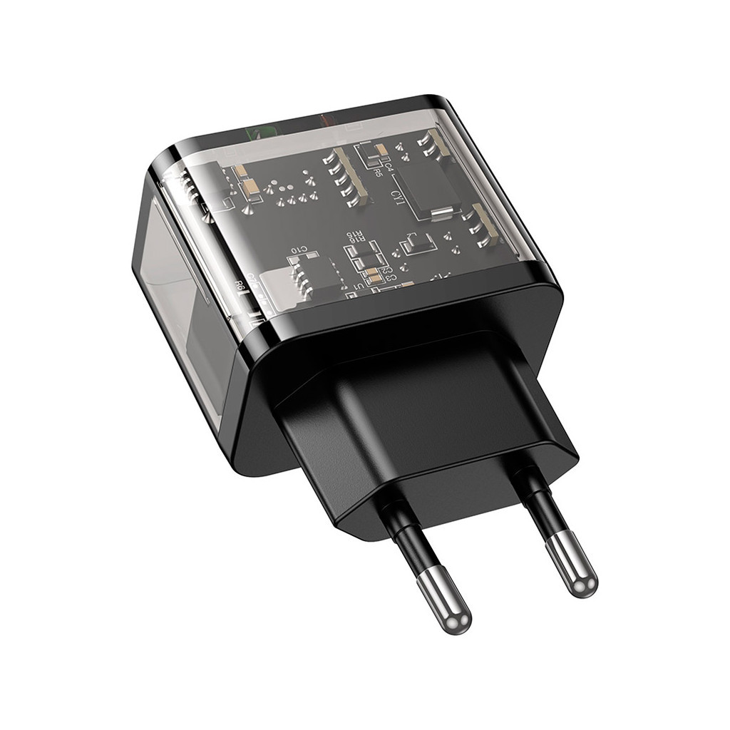 Зарядний пристрій HOCO N34 Dazzling dual-port Black (6931474799166) - зображення 5